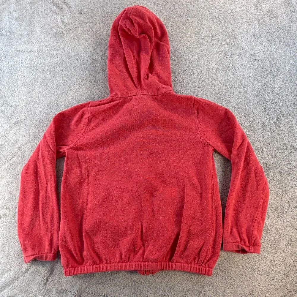 Gymboree Hoodie Girls S 5-6 Pink Zip Up Floral Lined Cotton